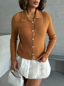 Topshow Camel K- Knitwear Wholesale Cardigan #4