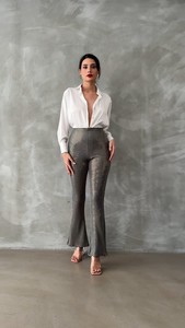 Topshow Gray Gold Lurex Wholesale Trousers #3