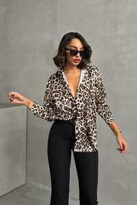 Topshow Leopard Leopard Patterned Wholesale Shirts #1