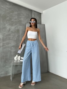 Topshow Blue Striped Linen Trousers #2