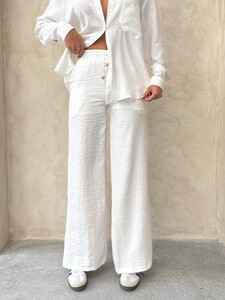 Cream linen pants #4