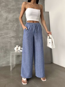 Topshow Saks Striped Linen Trousers #3