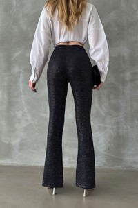 Topshow Black Lurex Lurex Wholesale Trousers #5