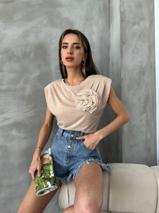 Topshow Stone Rose Detailed Wholesale T-Shirt #2