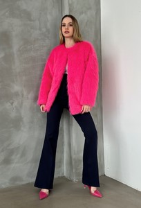 Topshow Fuchsia Plush Coat #2