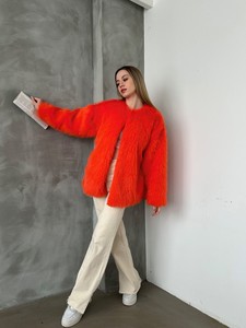 ORANGE F 1608 FURRY VEST #4