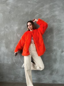 ORANGE F 1608 FURRY VEST #5