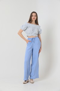 Blue linen pants #3