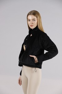 Topshow Black Velvet Wholesale Coat with Snap Fasteners #4