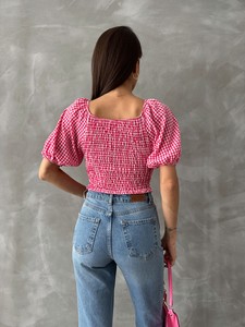 Topshow Fuchsia Pitikare Gipeli Wholesale Blouse #5