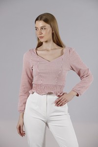 Topshow Tile Waist V-Neck Wholesale Blouse #3