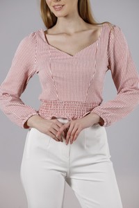 Topshow Tile Waist V-Neck Wholesale Blouse #4