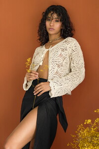 Topshow Raw Laced Buttonless Wholesale Cardigan #4