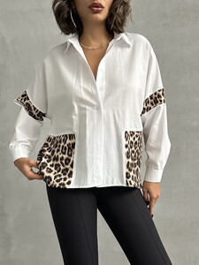 Topshow B. Leopard Wholesale Shirt with Leopard Detail #4