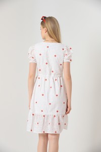 Topshow Red Knee Length Floral Wholesale Dress #5