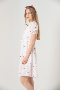 Topshow Red Knee Length Floral Wholesale Dress #4