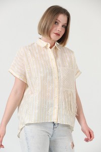 Topshow Yellow Fringed Striped Wholesale Shirt #3