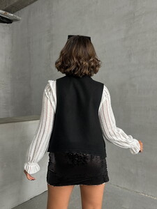 Topshow Black Silver Sequin Wholesale Vest #5