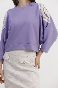 Topshow Lilac Shoulder Laced Wholesale Blouse #4