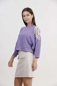 Topshow Lilac Shoulder Laced Wholesale Blouse #2