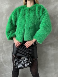 Topshow Emerald Faux Fur Jacket #4