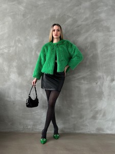 Topshow Emerald Faux Fur Jacket #2