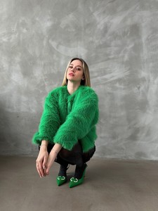 Topshow Emerald Faux Fur Jacket #3