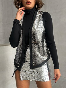 Topshow Silver Gold Sequin Wholesale Vest #4