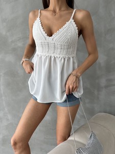 Topshow Cream Wholesale Bustier Wholesale Blouse #4