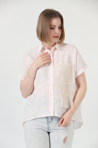 Topshow Pink Fringed Striped Wholesale Shirt #2