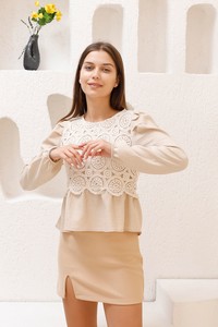 Topshow Raw Lace Detailed Blouse #1