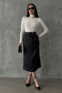 Topshow Black Satin Wholesale Skirt #2