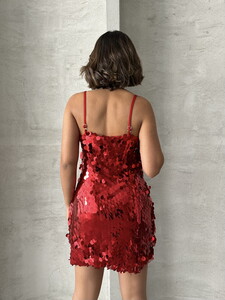 Topshow Red Glitter Evening Dress #5