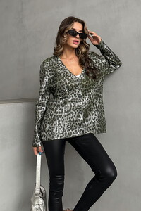 Topshow Leopard Wholesale Knit Cardigan #1