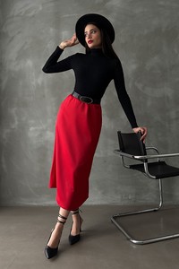 Topshow Red Satin Wholesale Skirt #2