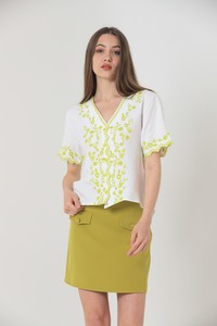 Cream Fist Missed Blouse with Embroidery #2