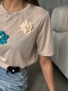 Topshow Stone Flower Detailed T-Shirt #4