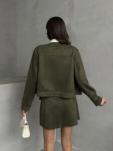 Topshow Khaki Suede Pocketed Wholesale Jacket #5