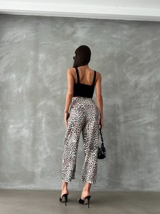 Topshow Small Leopard Leopard Printed Pleated Wholesale Trousers #5