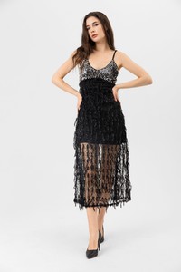 Topshow black fringed dress #1