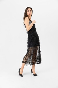 Topshow black fringed dress #3