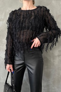 Topshow Black Hair Braided Blouse #4