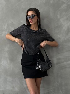 Topshow Anthracite Washed Collar Stone Wholesale Blouse #3