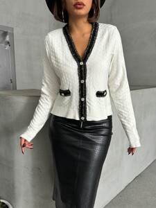 Topshow Bone K- Knitwear Wholesale Cardigan #4