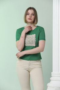 Topshow Emerald Front Lace Wholesale T-Shirt #4