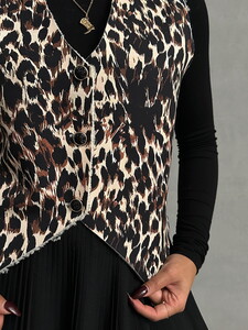 Topshow Leopard D Leopard Patterned Wholesale Vest #4