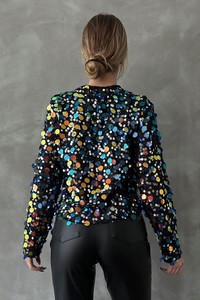 Topshow Sequined Sequin Palette Disco Wholesale Blouse #5