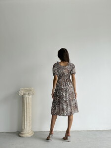 Topshow Little Leopard Patterned Long Dress #5