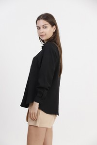 Topshow black pocket detailed linen shirt #3