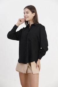 Topshow black pocket detailed linen shirt #2